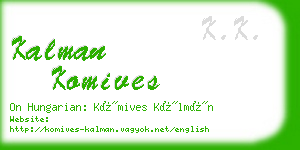 kalman komives business card